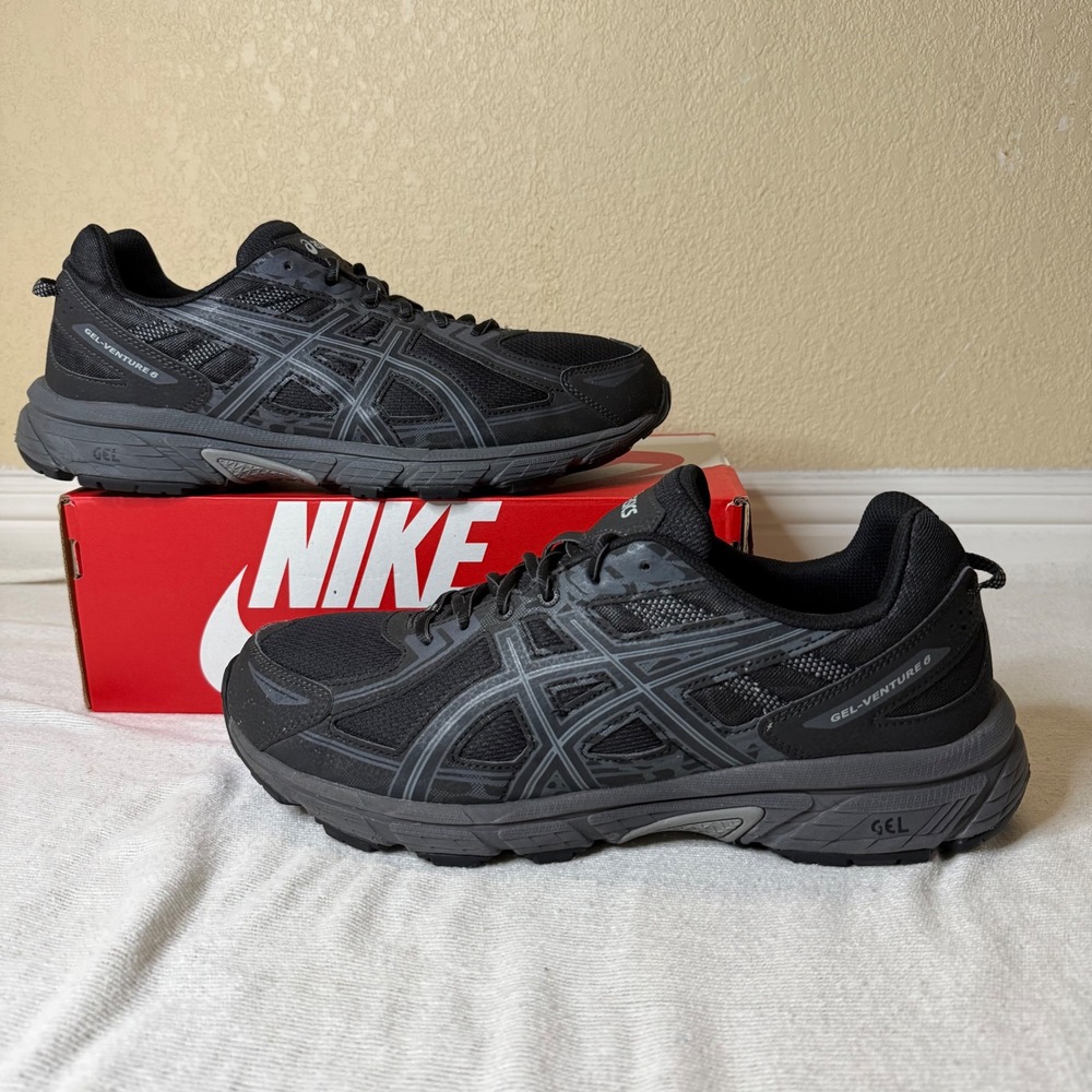 ASICS Gel-Venture 6 Trail Running Shoes Mens 12.5 4E Black Phantom T7G3N
